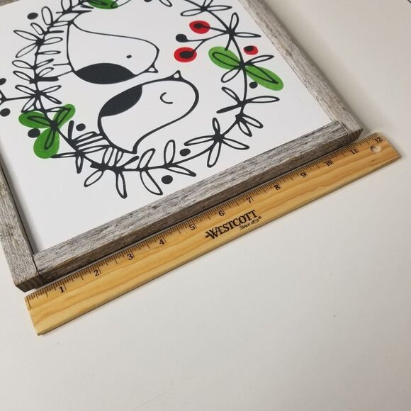 Christmas Wreath Love Birds Holiday Decor ‎ Wood Sign Rustic Farmhouse Wo… - Picture 6 of 7